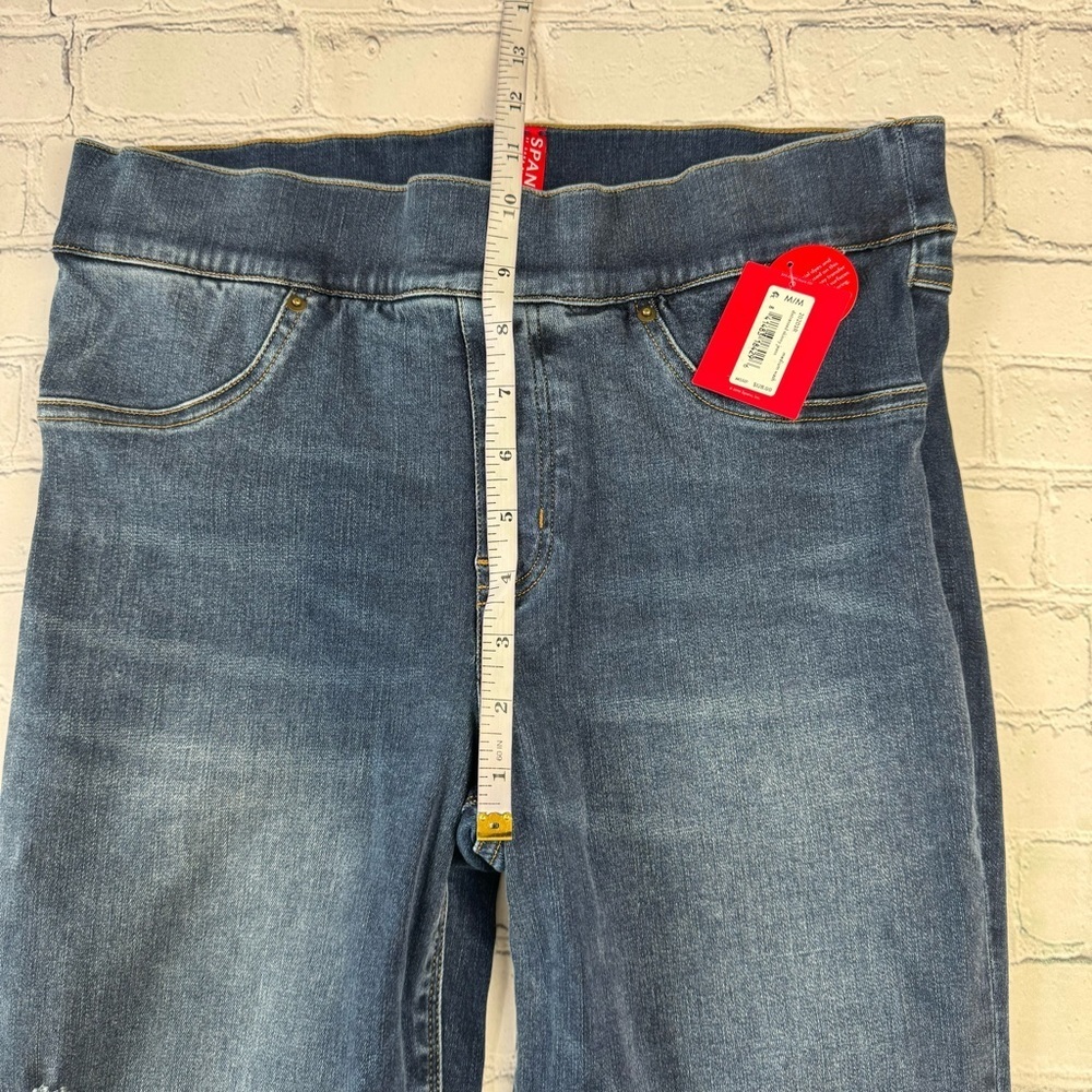 NWT Spanx Distressed Ankle Skinny Jeans Medium blue Wash size M - Picture 7 of 11
